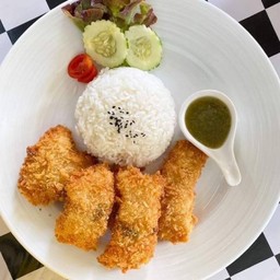 ข้าวไก่ทอดจิ้มแจ่ว