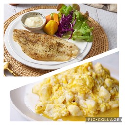 สเต็กปลาสูตรคลีน + ไข่ข้น 3 ฟอง