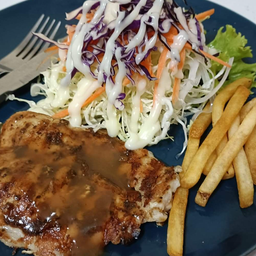 สเต็กหมูพริกไทยดำ