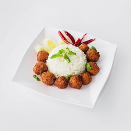 ข้าวราดลาบทอด