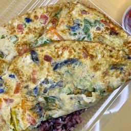 มังสวิรัติ ข้าวไข่เจียวผักรวม