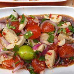 ไข่แดงเค็ม หมูยอ (น้ำปลาร้า)