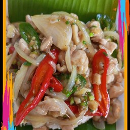 ข้าวไก่ผัดพริกสด