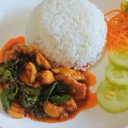 พริกเผาไก่ราดข้าว