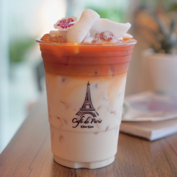 ชาไทยนมสดมะพร้าวอ่อน(Thai Tea coconut milk latte)