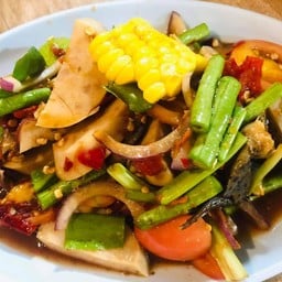 ตำข้าวโพดหมูยอปูปลาร้า