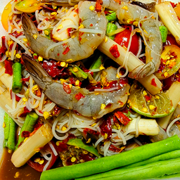 ตำซั่วกุ้งสดไหลบัว