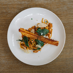 สปาเกตตี้เบคอนผัดพริกกระเทียม