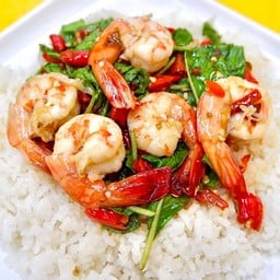 ข้าวกะเพรากุ้ง