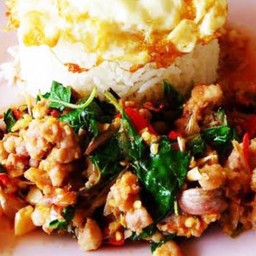 ข้าวกะเพรา ไก่ ไข่ดาว