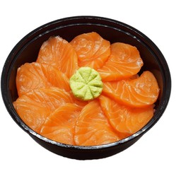 64)ข้าวหน้าแซลมอนสด