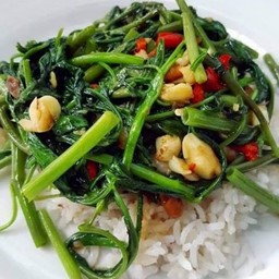 Stir Fried Morning Glory With Rice