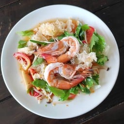 ยำเห็ดรวมกุ้งสด