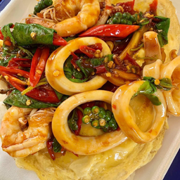 ข้าวหน้าผัดขี้เมาหมึก