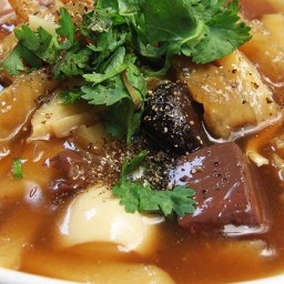 กระเพาะปลา ราดหน้า ร้านครัวกระทะทอง