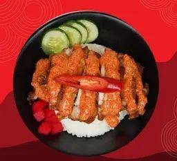 ข้าวหน้าไก่ รสยำไข่ปลา (โพกี้โบว)