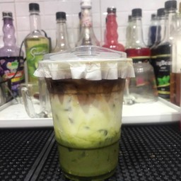 Coffee matcha latte