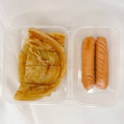 โรตี ทานคู่ไส้กรอกน่องไก่