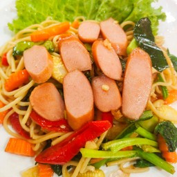 ลด 5% สปาเก็ตตี้ขี้เมาไส้กรอก