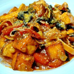 Spicy Pasta with Paneer & Mushroom
