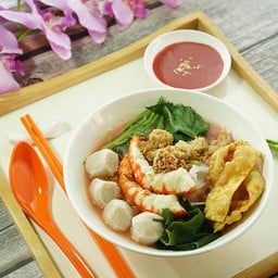 ก๋วยเตี๋ยวเย็นตาโฟเจ ลูกชิ้นปลาเจ+กุ้งเจ
