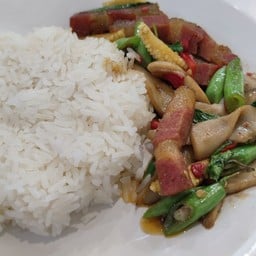 ข้าวกะเพราหมูกรอบ plants based