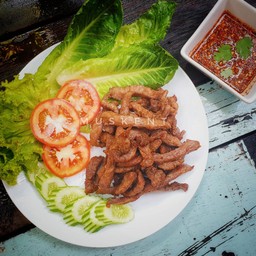 เนื้อแดดเดียว+ข้าวเหนียว 2 กล่อง