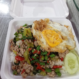 ข้าวราดกระเพราหมูสับ ใข่ดาว