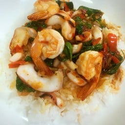 กระเพาทะเลราดข้าว