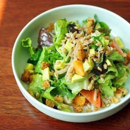 สลัดผักรวม น้ำสลัดอิตาเลี่ยน Mixed Vegetable Salad with Italian Dressing (อาหารเจ)