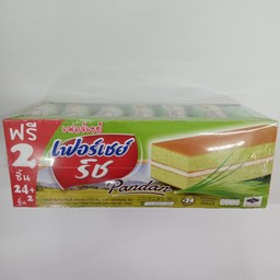 เลเยอร์เค้ก กลิ่นใบเตยสอดไส้ครีม ตรา เฟอร์เชย์ริช 360กรัม 24ชิ้น