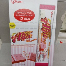 คาปุลิโกะ แอลฟี่ทูโทน ขนมหวานรสนมและกลิ่นสตอเบอรี่ 1กล่อง 12ชิ้น