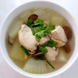 ต้มซุปไก่กับฟัก+เห็ดหอม