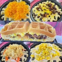 วาฟเฟิลไส้ทะลัก (ลูกเจี๊ยบ เบเกอรี่ ) ตลาดกลางลาดสวาย