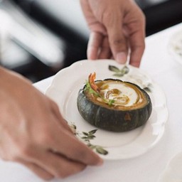 Roasted pumpkin and bacon soup LM