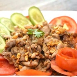 หมูทอดกระเทียมพริกไทย