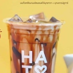 ชานมอัลมอนด์ไข่มุกลาวา+บุกบราวน์