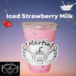 Iced Strawberry Milk นมสดสตอเบอรี่เย็น