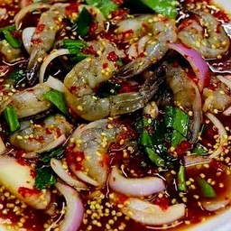 [อร่อยซ่ากับโค้ก] ยำกุ้งสด +  โค้ก ไม่มีน้ำตาล (ขวด) 