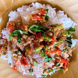 กั้งผัดกระเพรา(ราดข้าว)