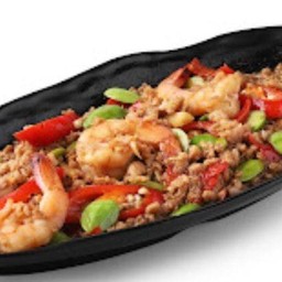 กุ้งผัดสะตอกะปิ