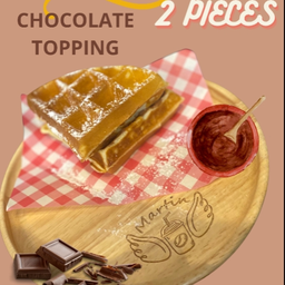Waffles with chocolate topping วาฟเฟิลพร้อมชอคโกแลตท๊อปปิ้ง 2ชิ้น