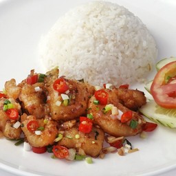 ข้าวปลาผัดพริกเกลือ
