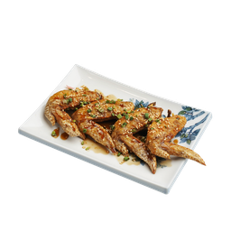 ปีกไก่ทอดราดซอส 4 ชิ้น