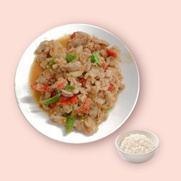 หมูผัดกะปิ+ข้าวหอมมะลิ