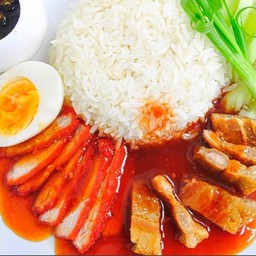 ข้าวหมูแดงหมูกรอบ