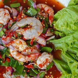 ยำสองกุ้ง (กุ้งสด+กุ้งสุก)