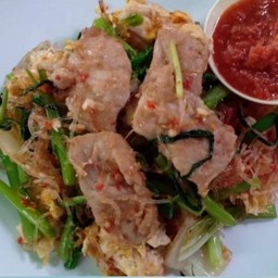 สุกี้แห้งหมูผัดใข่