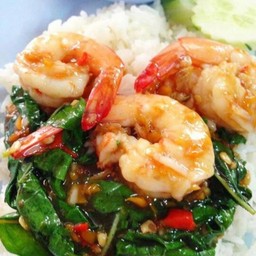ผัดกระเพรากุ้ง