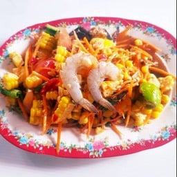 ตำข้าวโพดกุ้งสด